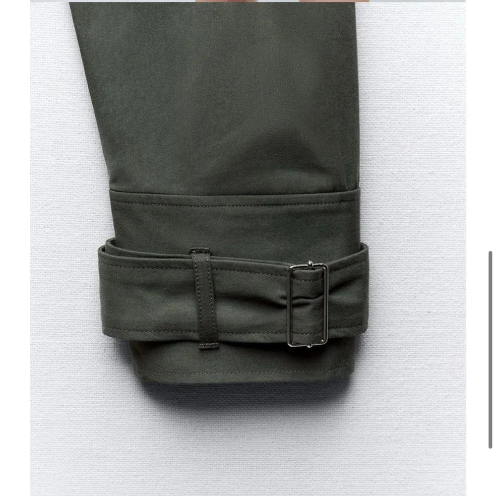 NWT ZARA KHAKI GREEN UTILITY STYLE CROPPED JACKET SHIRT - Picture 4 of 6